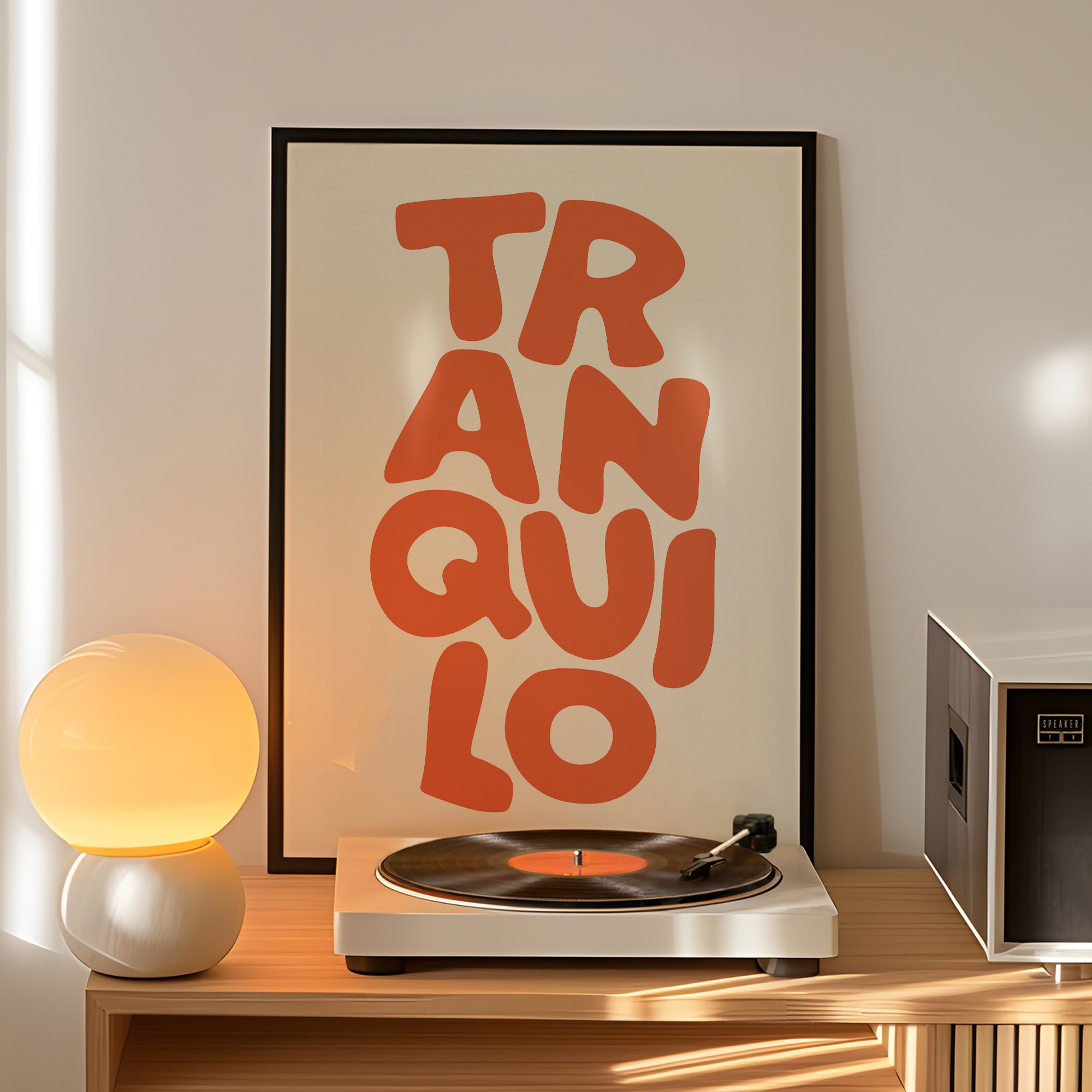 Custom Star Map - Boho Tranquilo Orange Cream Retro Typography
