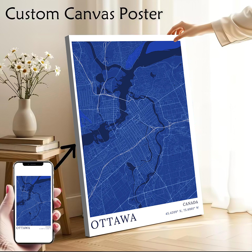 Ottawa City Map Printed Canvas - đánh giá và giá Custom Map Poster