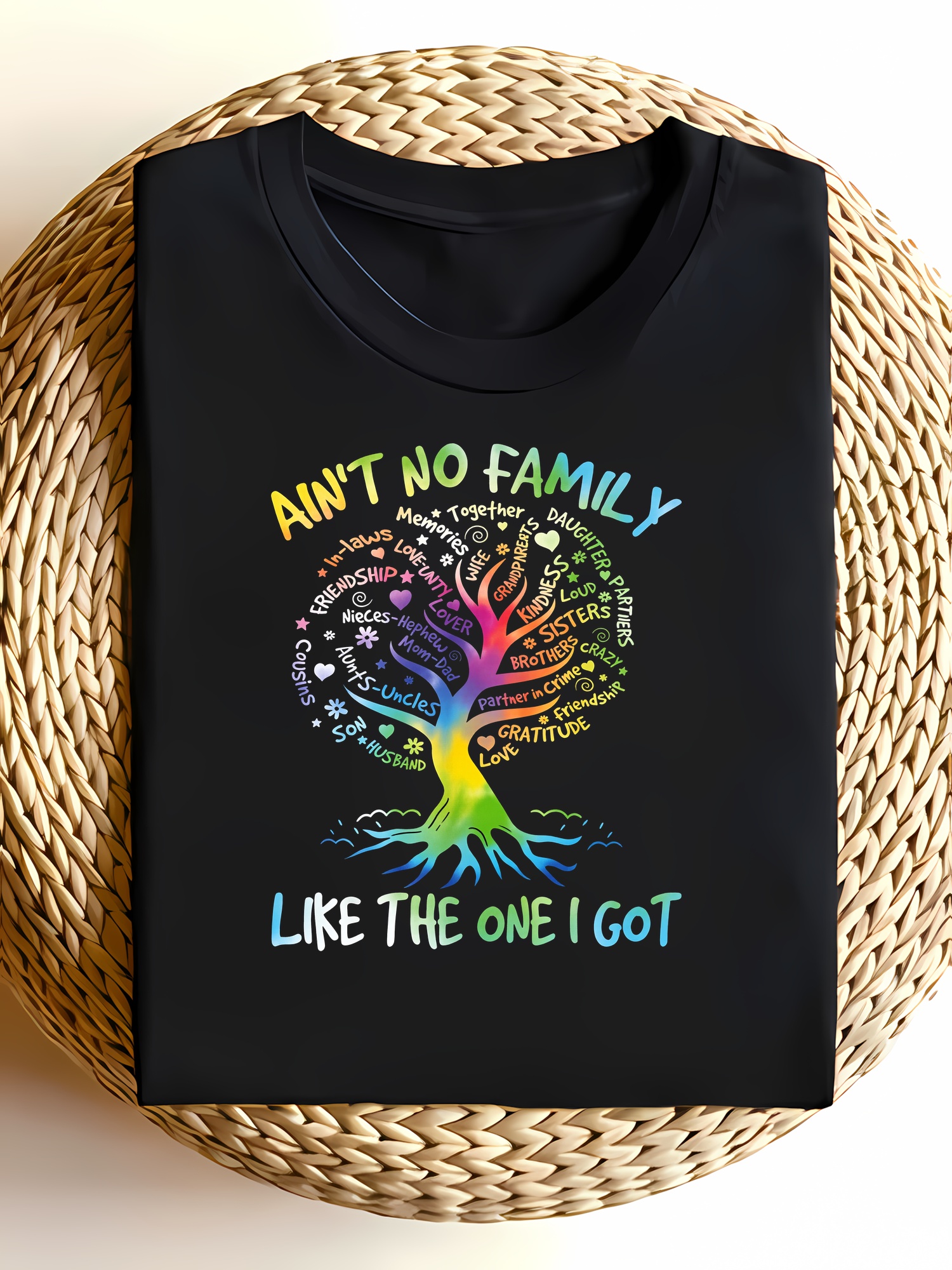Casual Black Rainbow Family Tr - đánh giá và giá Family Tree Print