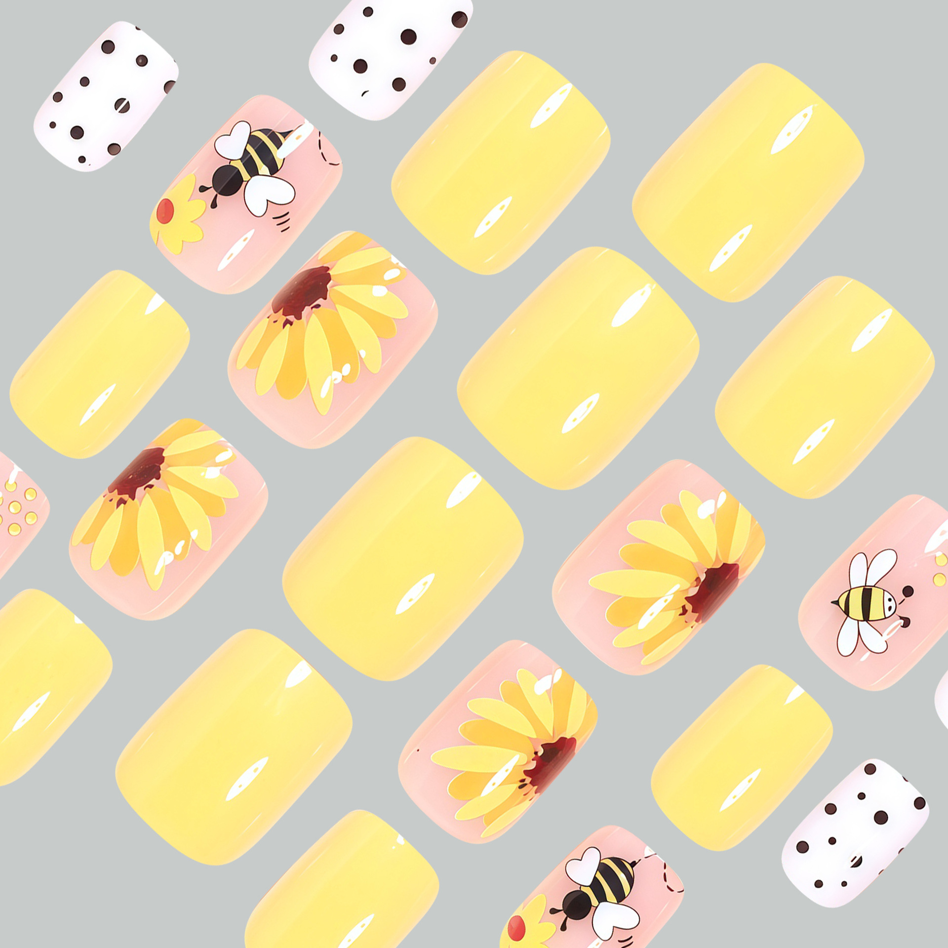 Short Square fake nails for wo - đánh giá và giá Pressed Flower Art