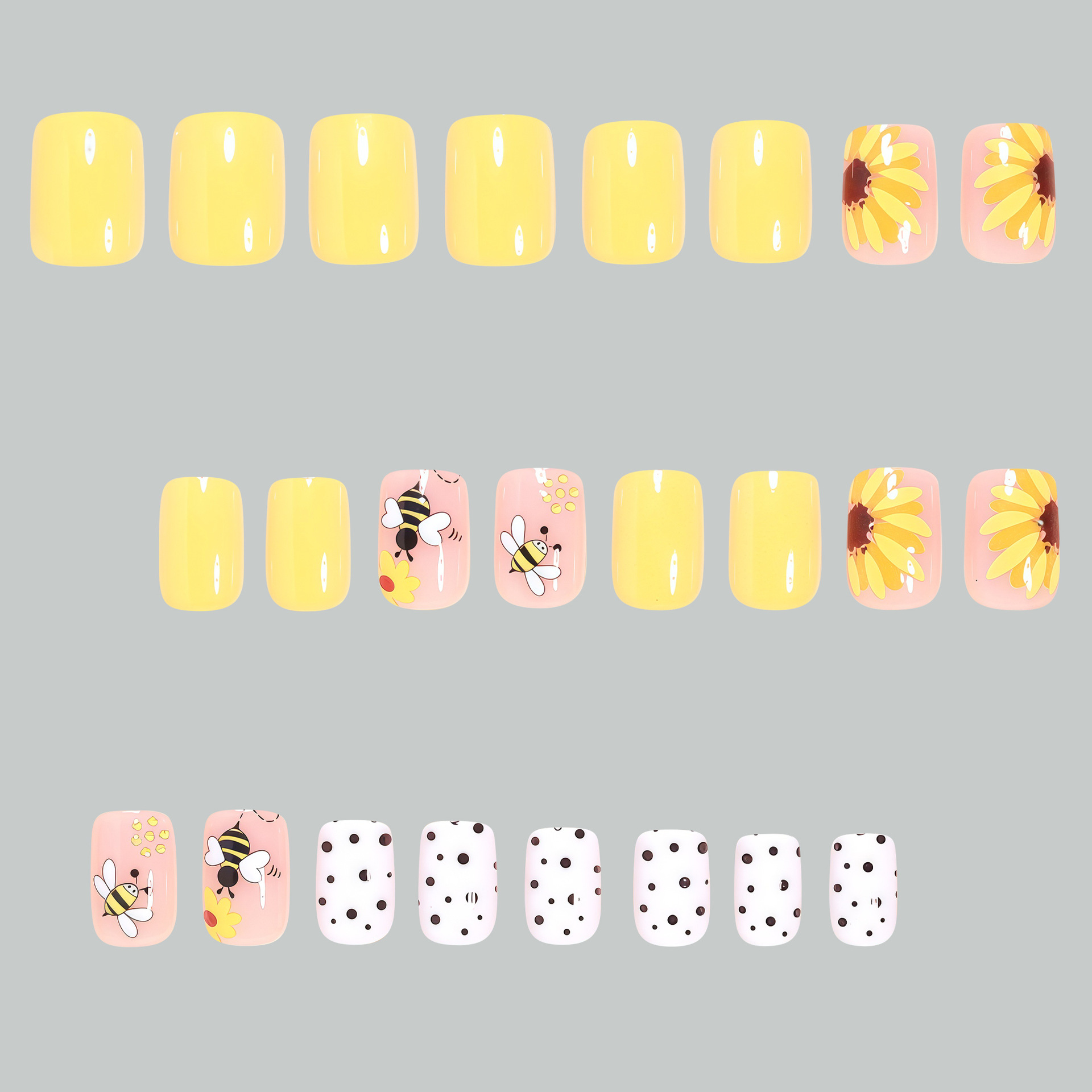Short Square fake nails for wo - đánh giá và giá Pressed Flower Art