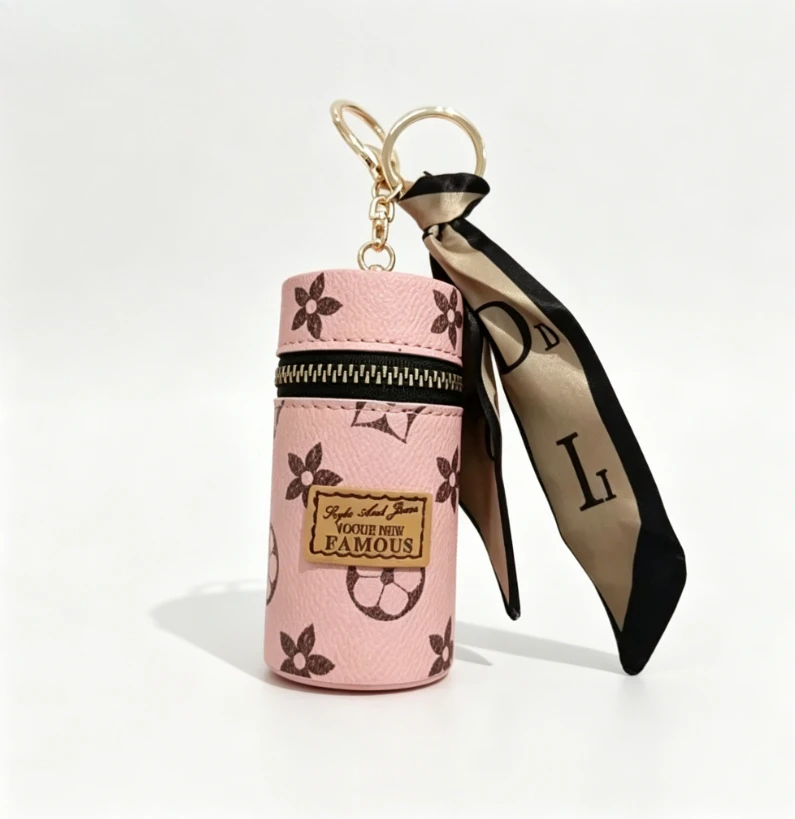 Pink Floral Monogram Print Cyl - đánh giá và giá Monogram Keychain Leather