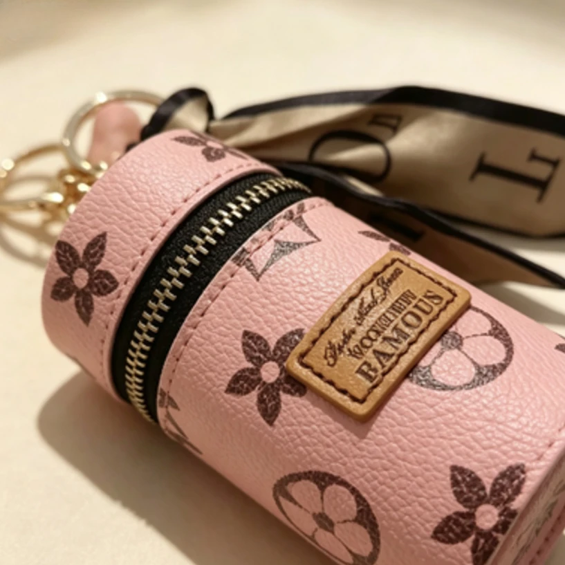 Pink Floral Monogram Print Cyl - đánh giá và giá Monogram Keychain Leather