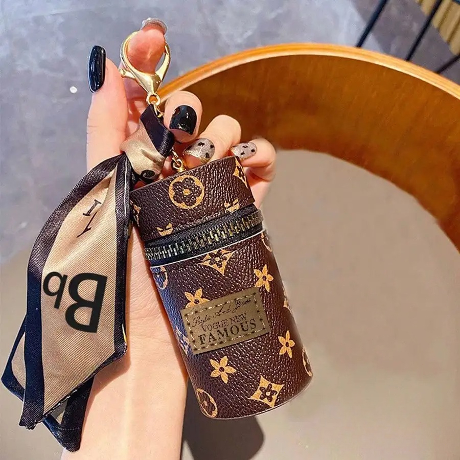 Vintage Brown Floral Monogram  - đánh giá và giá Monogram Keychain Leather