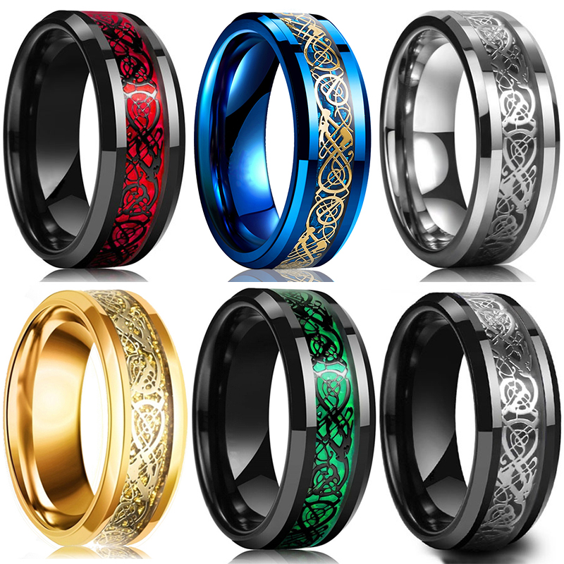 Fashion 8mm Men's Stainless St - đánh giá và giá Initial Ring Custom