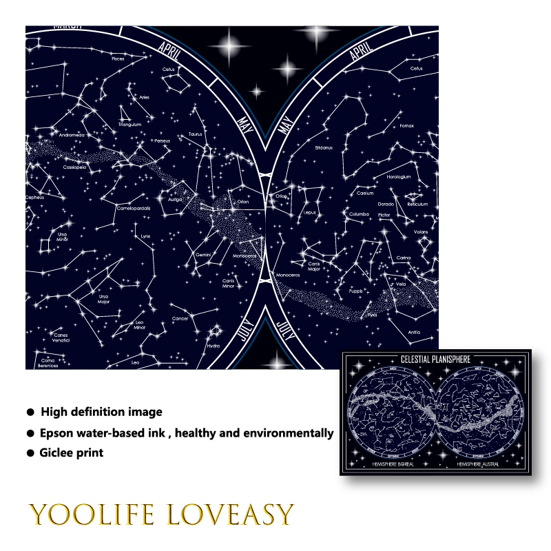 Celestial Planisphere Map Canv - đánh giá và giá Custom Star Map