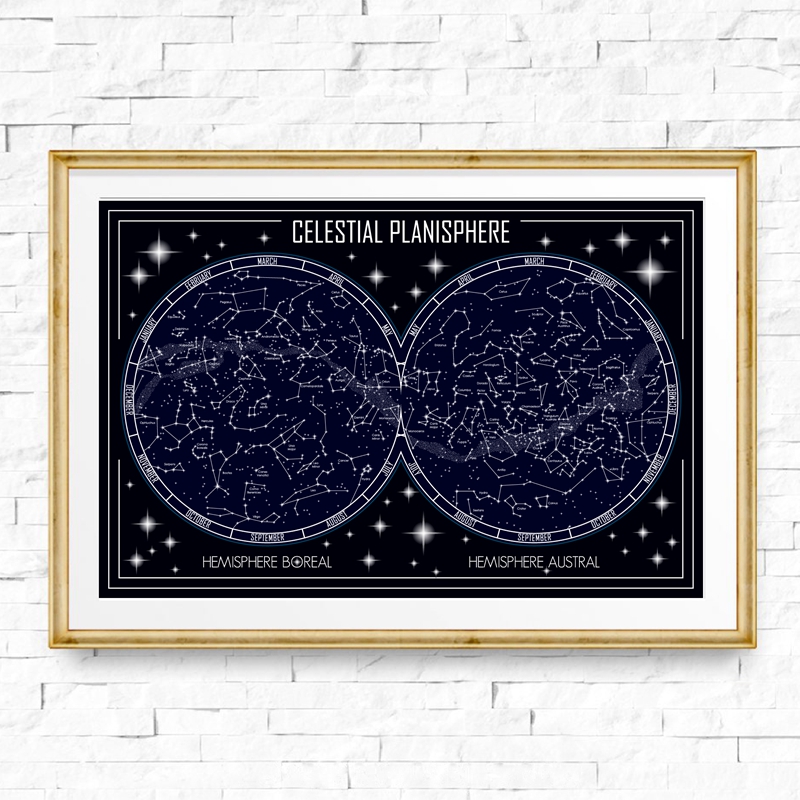 Celestial Planisphere Map Canv - đánh giá và giá Custom Star Map